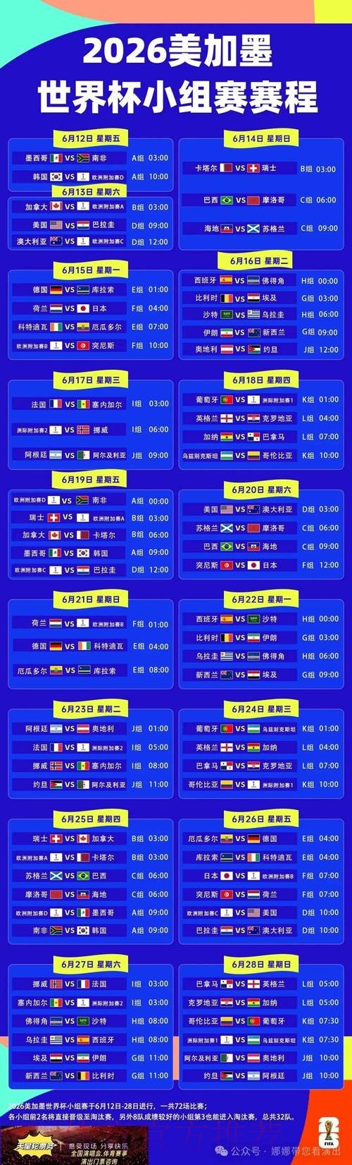 2026世界杯赛程最新比赛时间表在哪里看 2026世界杯赛程最新比赛时间表在哪里看
